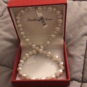 Sterling Silver pearl necklace